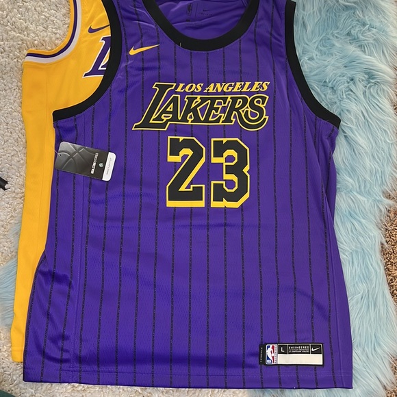 NWT and WOT! 2  Lebron James #23 Lakers Jerseys! Size S and L - Picture 2 of 12